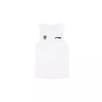 Мужской жилет Li Ning Professional Basketball Series с принтом логотипа, быстросохнущий, круглый вырез, белый AUDT895-1 XL