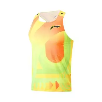 Мужской жилет Li Ning Running Series с круглым вырезом и цветными блоками, быстросохнущий, дышащий, AAYU009-4 2XL