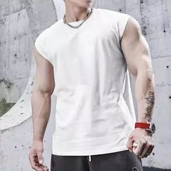 Мужской жилет Muscleguys, рубашка без рукавов для тренировок, майка, быстросохнущая облегающая майка для бодибилдинга M чёрный