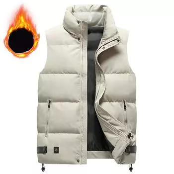 Мужской жилет, осенне-зимний жилет для отдыха, утолщенная зимняя корейская куртка с воротником-стойкой на хлопковой подкладке XL