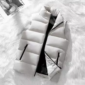 Мужской жилет, пальто, застежка-молния, воротник-стойка, без рукавов, тонкий жилет с карманами, однотонный ветрозащитный жилет, верхняя одежда M синий