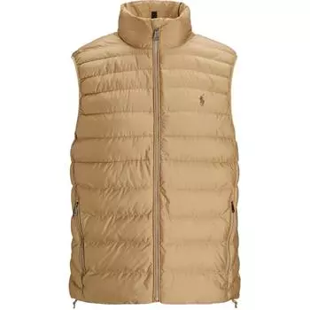 Мужской жилет Polo Ralph Lauren однотонный с полувысоким воротником без рукавов стеганый хаки MNPOOTW1N220184-250 L