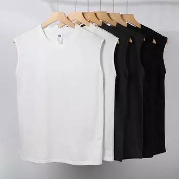 Мужской жилет с широкими плечами, весенне-летний спортивный и фитнес-свитшот без рукавов с плечами для бега, мужская футболка M темно-серого