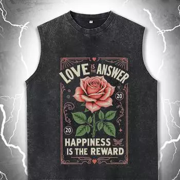 Мужской жилет Винтажная майка с варкой роза Принт черепа Графическая футболка Оверсайз Без рукавов Женская одежда для спортзала Y2k S