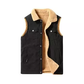 Мужской жилет, вельветовый теплый бархатный стеганый жилет больших размеров, жилет для пары, осеннее и зимнее кашемировое пальто, жилет L