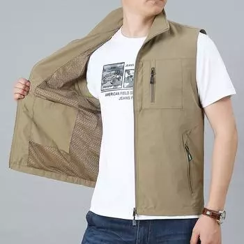 Мужской жилет, весенний жилет с несколькими карманами, жилет для инструментов, повседневный жилет 6XL