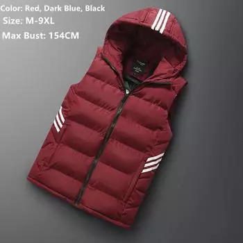 Мужской зимний жилет с капюшоном L