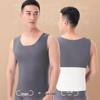 Мужской зимний бархатный терможилет - утолщенный базовый слой с утеплителем на животе XL