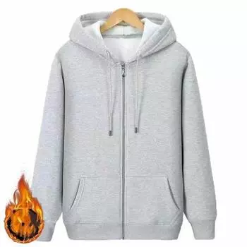 Мужской зимний кардиган большого размера, теплый кардиган на молнии с подкладкой из флиса и капюшоном 5XL