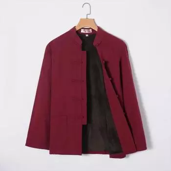 Мужской зимний костюм в этническом стиле, китайская винтажная куртка в стиле хань, теплая куртка 4XL