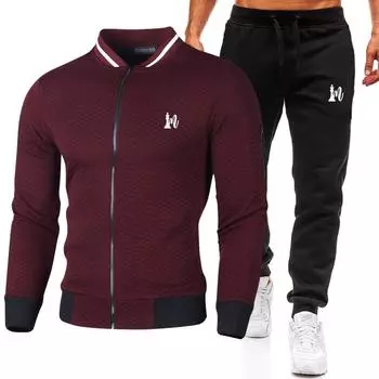 Мужской зимний новый плюшевый и толстый уличный модный тренд в стиле хип-хоп с круглым вырезом на молнии, бейсбольный костюм, комплект S серый