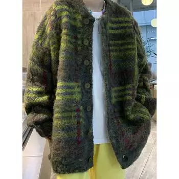 Мужской зимний плюшевый кардиган, теплый кардиган, вязаный сверху с длинным рукавом, однотонный свитер, повседневный кардиган XXXXL