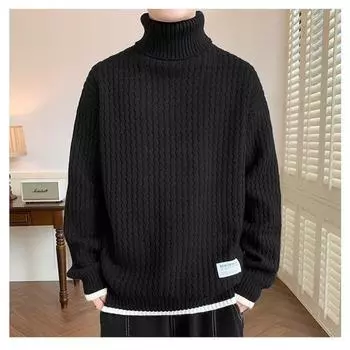 Мужской зимний свитер с высоким воротом от Trendy Brand, модный и универсальный свитер для пар, теплая базовая рубашка, красивый свитер M