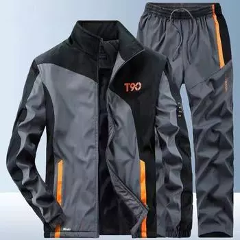 Мужской зимний теплый костюм больших размеров с цветными блоками, куртка большого размера + водонепроницаемые теплые брюки, комплект из двух предметов 5XL