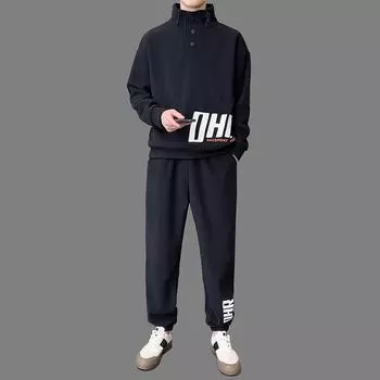 Мужской зимний теплый костюм, теплый топ + теплые брюки, комплект из 2 предметов XS