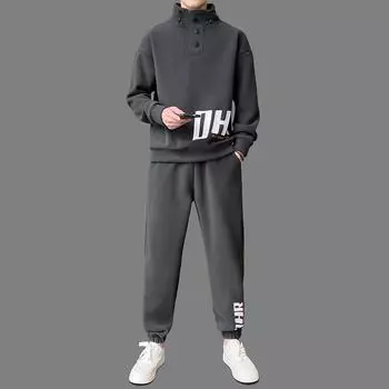 Мужской зимний теплый костюм, теплый топ + теплые брюки, комплект из 2 предметов XXXXL