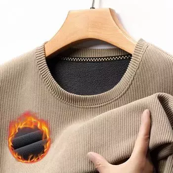 Мужской зимний теплый вязаный свитер, пуловер с круглым вырезом, большой размер, длинный рукав XXXXL