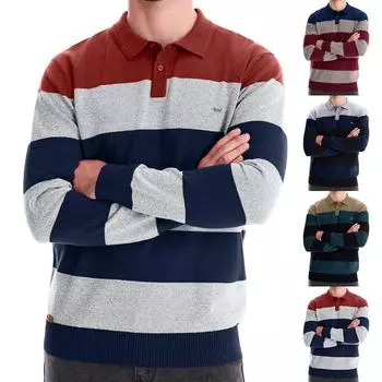 Мужской зимний топ с цветными полосками и пуговицами на лацканах, облегающий покрой с длинным рукавом L хаки