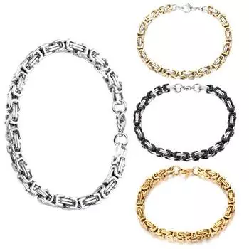 Мужской звено цепи из нержавеющей стали, байкерский браслет-рокер, ювелирный подарок