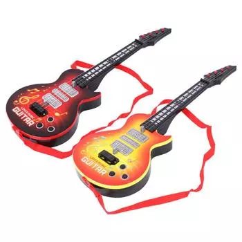 Музыка Электрогитара 4 струны Музыкальный инструмент Обучающая игрушка Детская игрушка в подарок красный