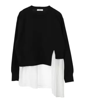 музыка Повседневный асимметричный плиссированный докинговый пуловер для черных [земля и экология] женщин, чёрный