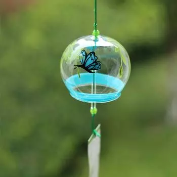 Музыка ветра Японский колокольчик Стеклянные колокольчики Фэн-шуй Декоративная подвеска для автомобиля Сад Удача Балкон Украшение Подвеска as the picture