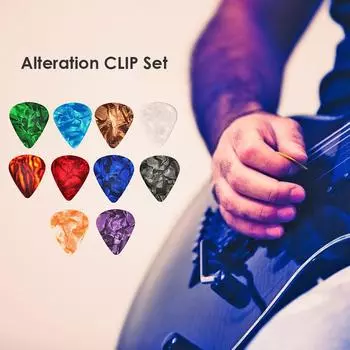 Музыкальная акустическая гитара +10 медиаторов Пластиковые клавиши для укулеле Бас Триггерный медиатор