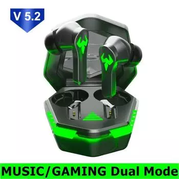 Музыкальная игра с низкой задержкой, двухрежимная гарнитура, беспроводные наушники, 9D Bluetooth 5,2, гарнитуры, TWS, водонепроницаемые наушники с микрофоном