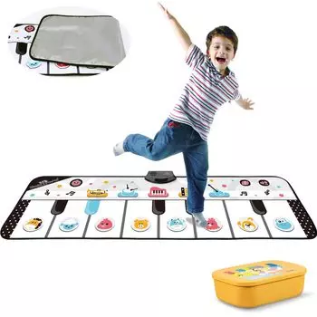 Музыкальная игрушка Jecimco, коврик для фортепиано, складная многофункциональная детская развивающая игрушка для малышей, электронное пианино, клавишный инструмент, игрушка для мальчиков и девочек