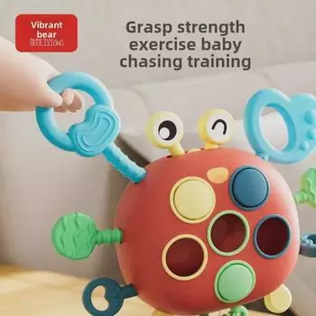 Музыкальная игрушка «Краб» для развития мелкой моторики у малышей, 6+ месяцев