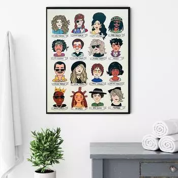 Музыкальная икона, художественный постер, музыкальная вдохновляющая картина на холсте, музыкальная легенда, галерея, настенный художественный принт, гостиная, домашний декор, безрамный 21x30cm No Framed