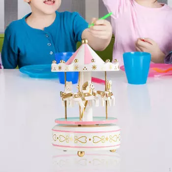 Музыкальная карусель коллекционное украшение стола подарок для детей и женщин White Gold