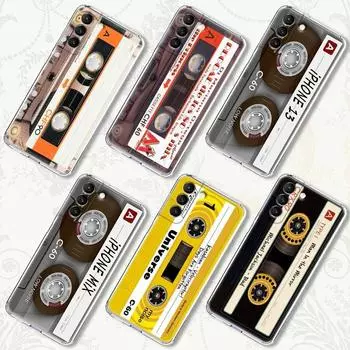Музыкальная кассета в стиле ретро, прозрачный чехол в винтажном стиле для Samsung Galaxy S22 S21 S20 FE S 22 Ultra S10 S9 Plus 5G, чехол Samsung S9