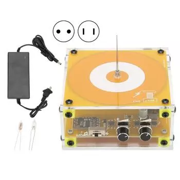 Музыкальная катушка Тесла дуга сенсорная беспроводная передача желтый плазменный громкоговоритель со светом для