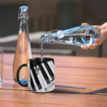 Музыкальная кофейная кружка, керамическая новинка, чашка для музыкальных нот, большая емкость 350 мл, дизайн в виде гитары, фортепиано, скрипки, кружка для горячего питья, музыкальный подарок для любителя музыки B