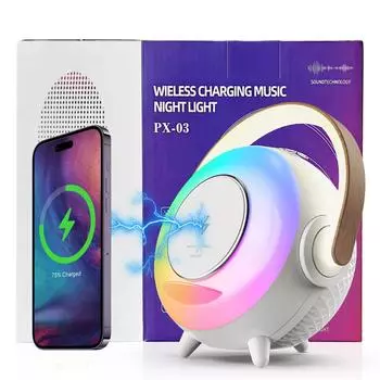 Музыкальная лампа Danzai, настольная, многофункциональная, беспроводная зарядка, красочный свет, портативный Bluetooth-динамик для улицы 21700 battery does not include power head)