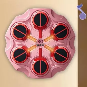 Музыкальная мишень для бокса со световым эффектом, совместимая с Bluetooth-соединением, регулируемая скорость, сложная тренировка, умное электронное оборудование для ударов розовый