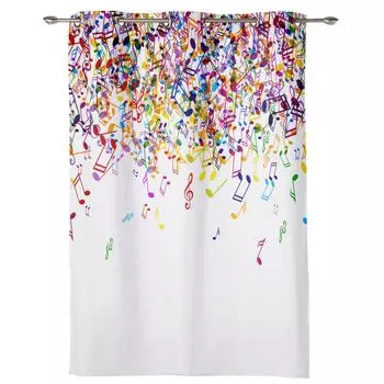 Музыкальная музыкальная нота, красочная оконная занавеска для спальни, гостиной, оконные шторы, кухонные украшения, жалюзи, занавеска 135W x 60H(cm) x1