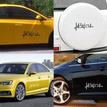 Музыкальная нота сердцебиение авто наклейка самоклеящаяся наклейка кузов автомобиля декор окна чёрный