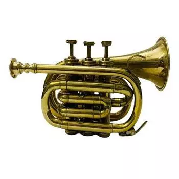 Музыкальная польская латунная труба Pocket Bugle Horn 3 Valve Мундштук Best for Gift
