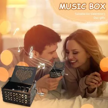 Музыкальная шкатулка Can t Help Falling In Love, Подарки на день рождения для жены, девушки, Винтажная деревянная ручная музыкальная шкатулка, День святого Валентина, Годовщина свадьбы One Size