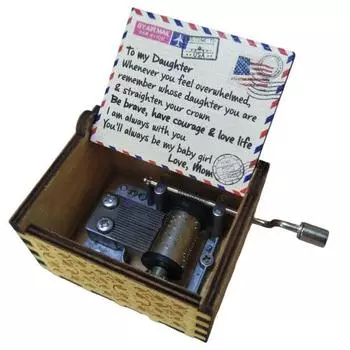 Музыкальная шкатулка, цветная четкая поющая картина, винтажное механическое движение, декоративная деревянная музыкальная шкатулка с ручным управлением, украшение для дома B