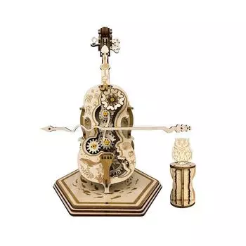 Музыкальная шкатулка для взрослых, чтобы построить виолончель, музыкальная шкатулка, набор 3D, деревянные головоломки, сделай сам, сборка, креатив