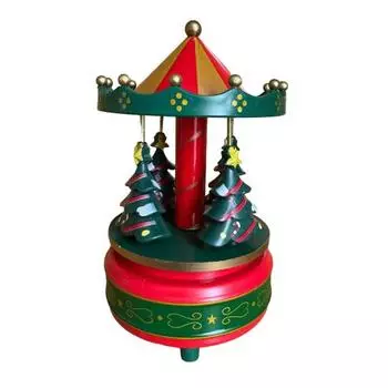 Музыкальная шкатулка-карусель Музыкальная шкатулка в форме лошадки с музыкальной каруселью Merry Christmas для праздничных подарков на день рождения A