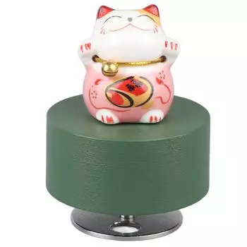 Музыкальная шкатулка круглой формы в стиле кота удачи приятная мелодия изысканная прочная детская музыкальная шкатулка для детей розовый