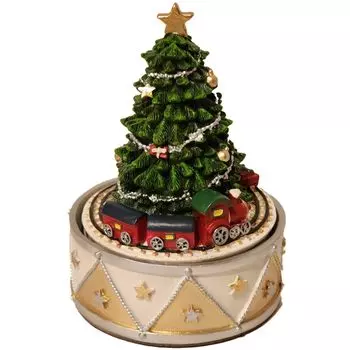 Музыкальная шкатулка Minami Boeki Рождественская елка Санта-Клаус Имбирный человечек Музыкальная карусель (Коробка в форме елки)