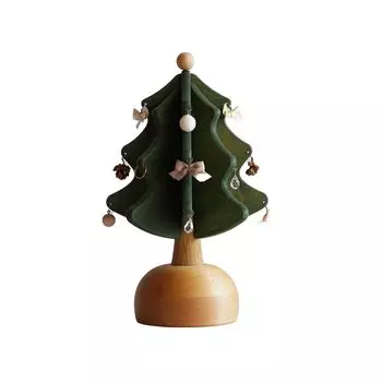 Музыкальная шкатулка Oak Village Tree Petit Plus Green, сделанная в Японии, музыкальная шкатулка с треком, список «Желаем вам счастливого Рождества» 022101-10WG зелёный