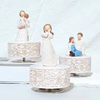 Музыкальная шкатулка Promise, скульптурная расписанная вручную музыкальная фигурка, подарки для женщин, дочерей, на День матери, Рождество, день рождения, годовщину