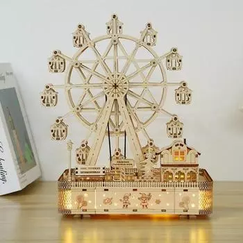 Музыкальная шкатулка с подсветкой и настроением Cell Brain Music Box 3D Wooden 3D Puzzle Ferris Wheel, популярные корейские головоломки