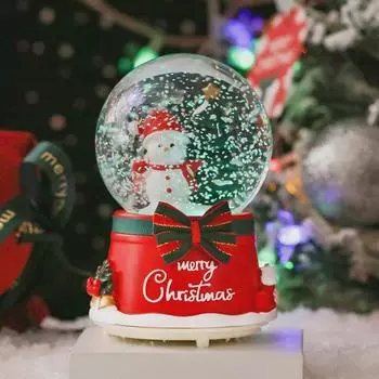 Музыкальная шкатулка Санта-Клауса «Хрустальный шар»: Детский новогодний подарок и украшение рабочего стола 80# light + music